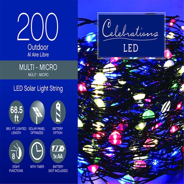 Goldengifts 16.24 ft. Smart Living LED Micro Multicolor String Christmas Light Bulbs 200 Count GO3302999 - main